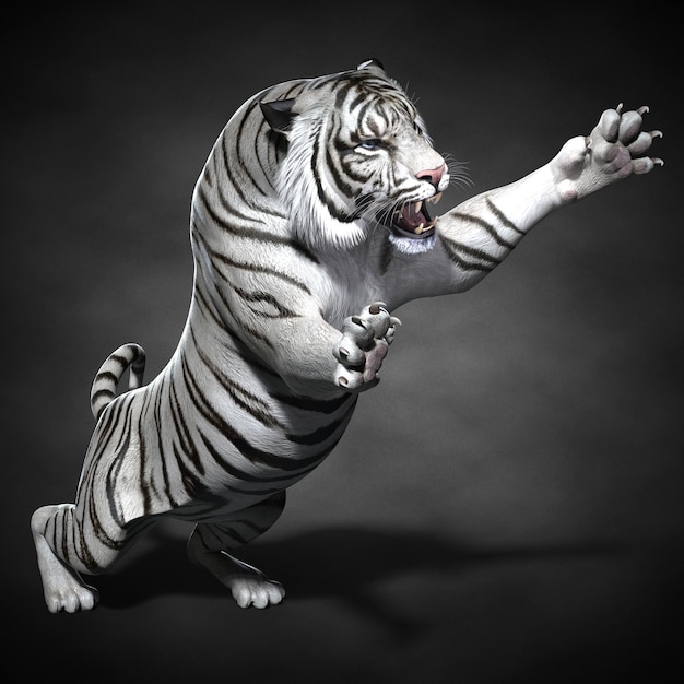 Un tigre en colère. illustration 3d