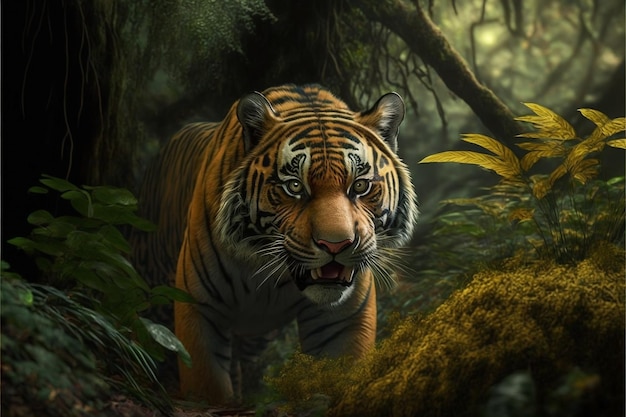 Un tigre dans la jungle
