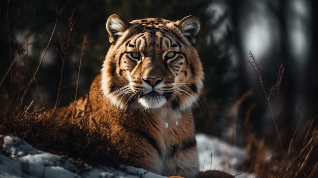 Un tigre dans la neige