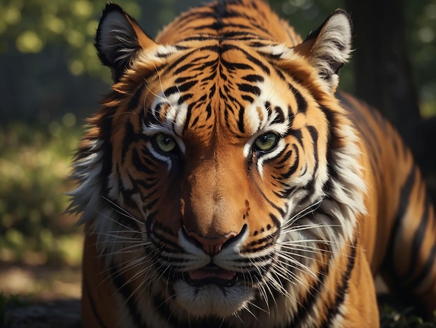 Tigre du Bengale regardant l'agression dans les yeux beauté majestueuse dans la nature