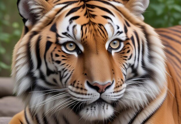 Un tigre est couché au milieu d'une forêt couverte de neige.