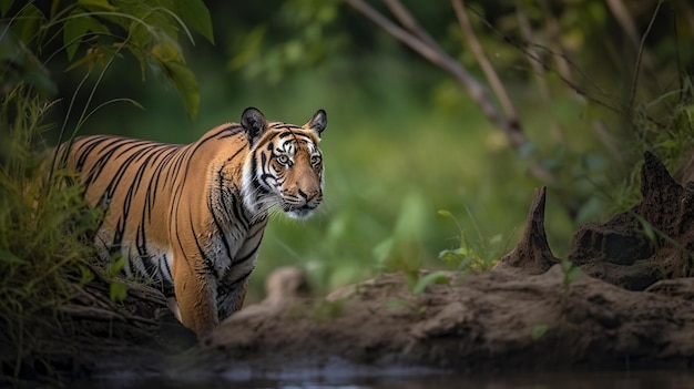 Un tigre à l'état sauvage