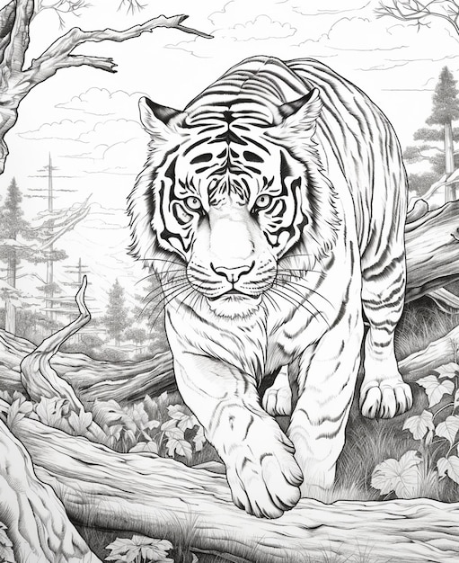 Le tigre féroce dans la nature