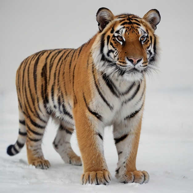 Photo tigre sur le fond blanc