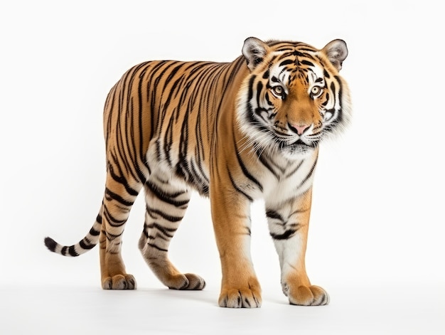 Tigre sur fond blanc