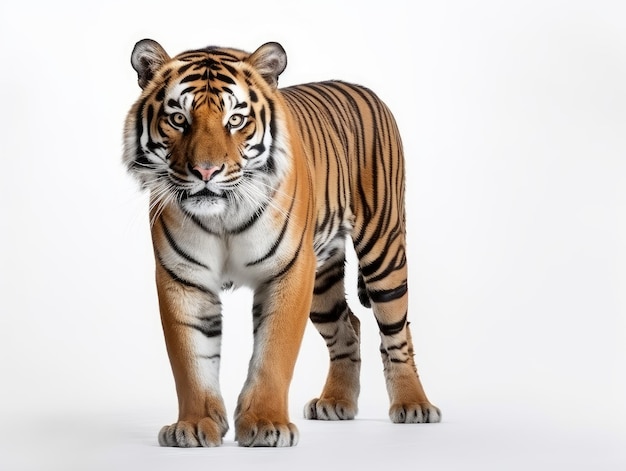 Tigre sur fond blanc