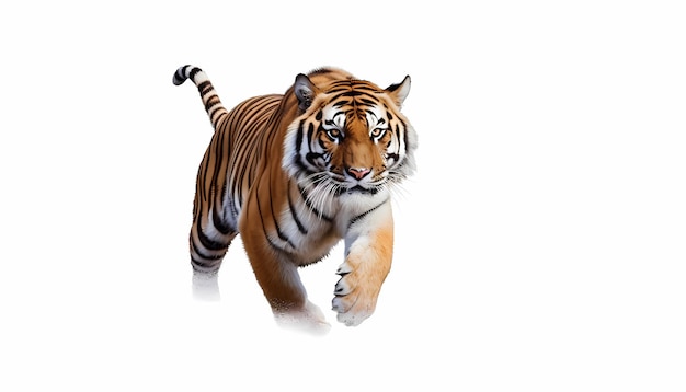 Photo un tigre fort qui court