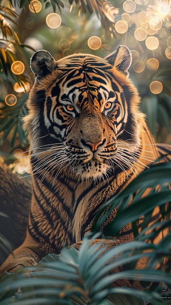 Photo le tigre majestueux, gardien de la forêt tropicale