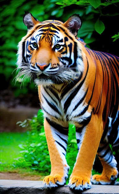 Un tigre marchant dans la jungle