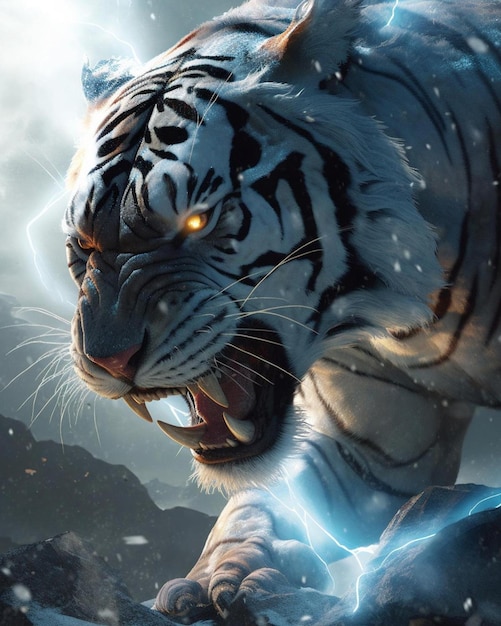 Un tigre avec un œil brillant