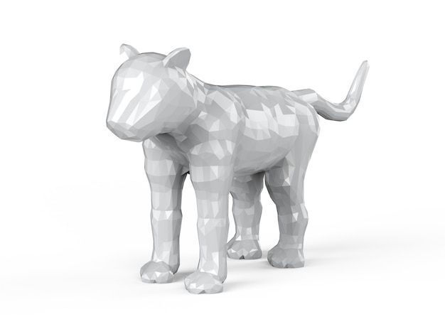 Tigre polygonale de rendu 3D isolated on white