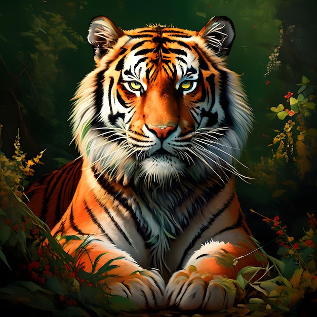 Un tigre qui marche dans la jungle