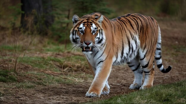 Photo tigre sibérien panthera tigris altaica également connu sous le nom de tigre d'amur