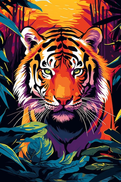 Un tigre avec un tigre sur le dos