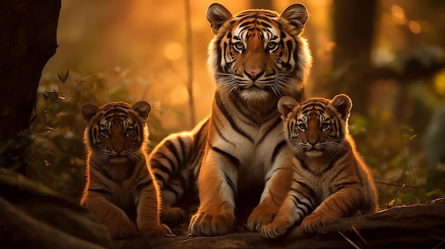 Photo tigres indochinois dans leur habitat naturel