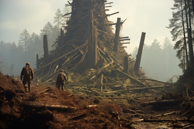 Timber Titans Feller Bunchers menant la frontière de l'exploitation forestière Meilleure photo de Feller Buncher