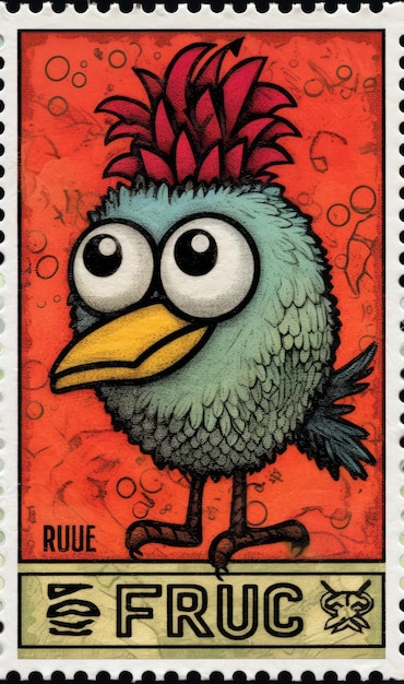 Un timbre oiseau pop art