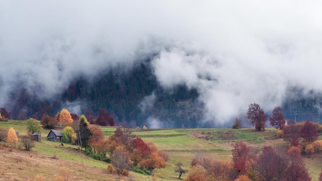 Time-lapse clip Fantastique paysage de montagne coloré avec nuage Ukraine Carpates