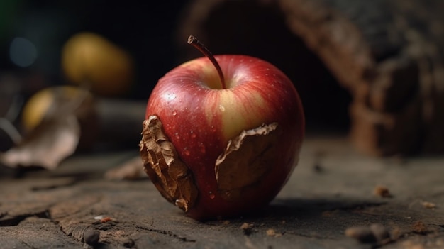 Timelapse de l'IA générative en décomposition des pommes