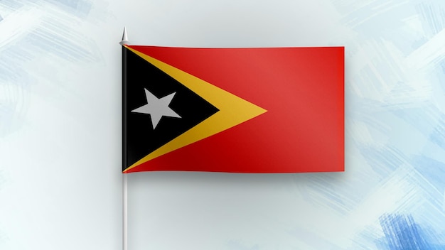 Photo timor_leste drapeau de rendu 3d sur un fond de texture bleu