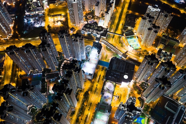 Tin Shui Wai, Hong Kong 27 octobre 2018 :- la ville de Hong Kong la nuit