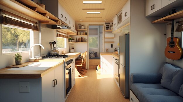 Tiny House Design d'intérieur moderne Tiny House à l'intérieur Motor Home Véhicule Cuisine intérieure