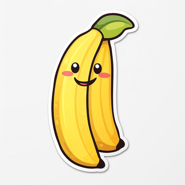 Étiquette de banane sur fond blanc