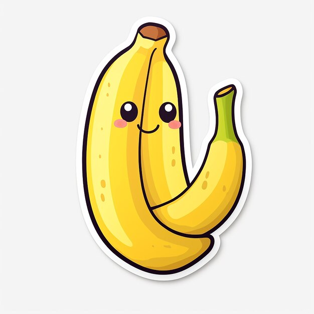 Étiquette de banane sur fond blanc