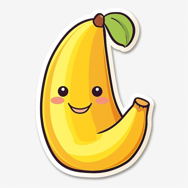 Étiquette de banane sur fond blanc