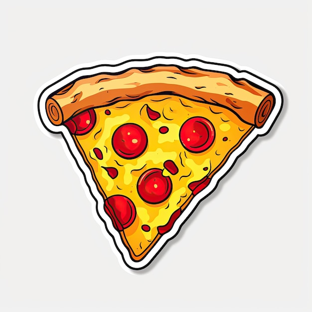 Étiquette de tranche de pizza Illustration vectorielle isolée sur fond blanc