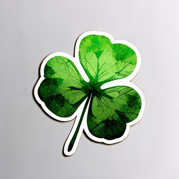 Étiquette de trèfle vert à trois feuilles Le symbole de la couleur verte de la fête de Saint-Patrick