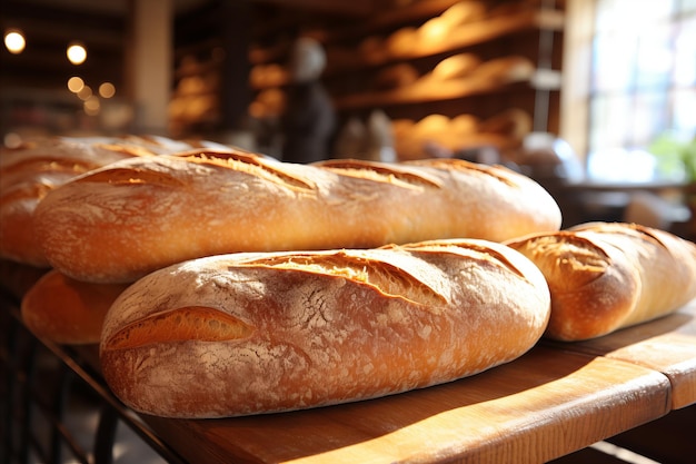 Étiquettes de prix vides dans la boulangerie de pain ou la section du supermarché bannière large avec espace de copie