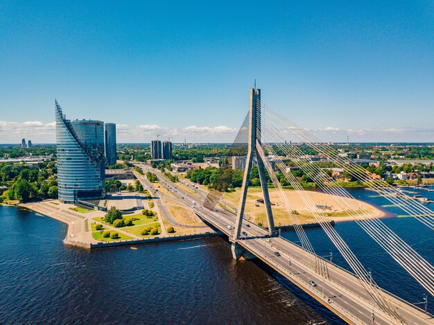 Tir aérien de la belle ville de Riga