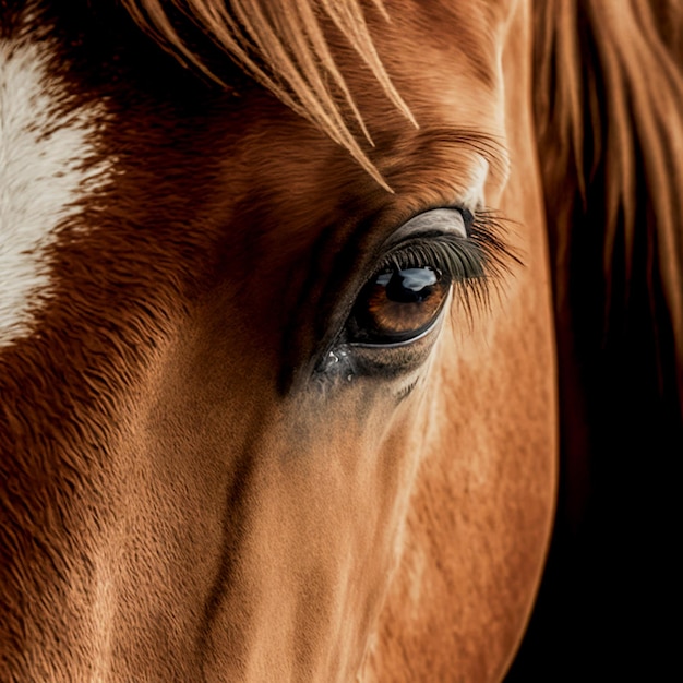 Tir horizontal d'un joli beau cheval illustré en 3d