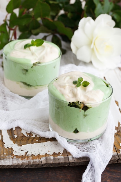 Tiramisu dans un verre de thé