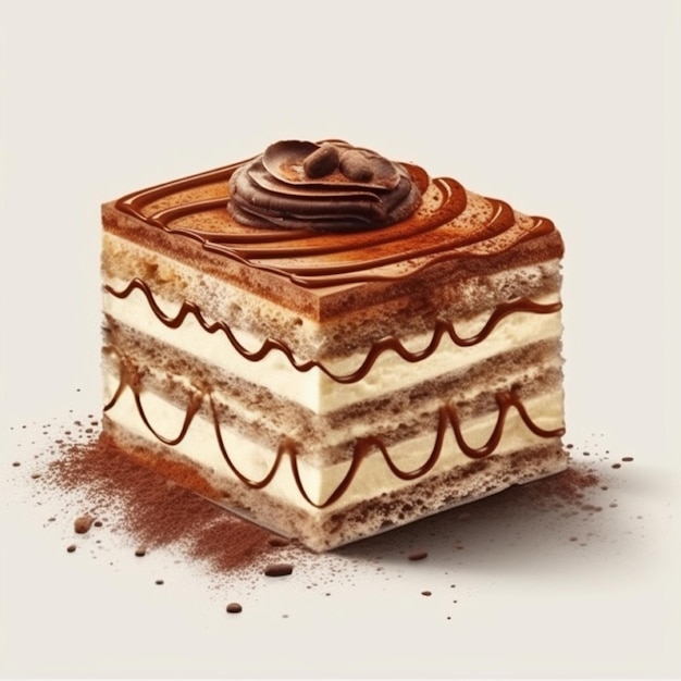 Le tiramisu est un gâteau au fromage italien garni de poudre de cacao généré par l'IA