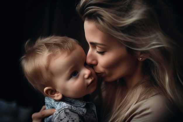 Tiré d'une jeune mère son petit garçon