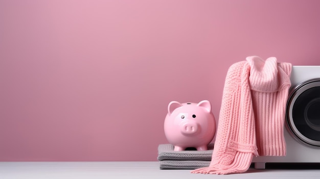 une tirelire avec un foulard sur un fond blanc