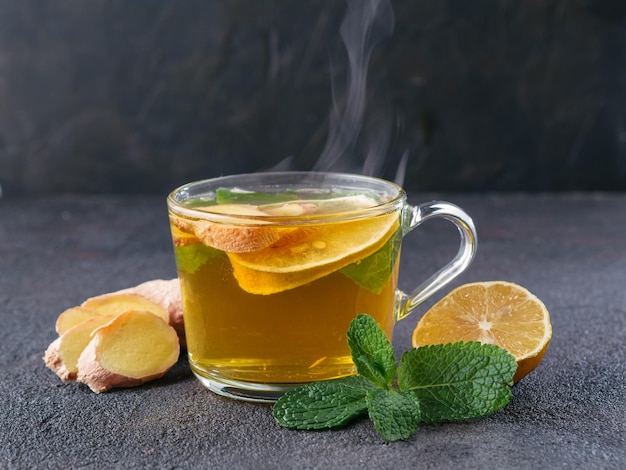 Tisane au gingembre menthe et citron