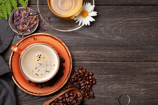 Tisane et café expresso