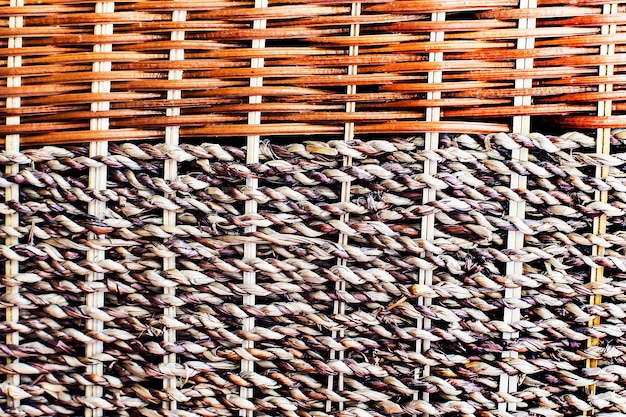 Tissu en bois en osier de texture de couleur marron