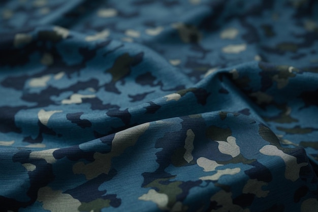 Tissu camouflage bleu avec fond bleu foncé arc c