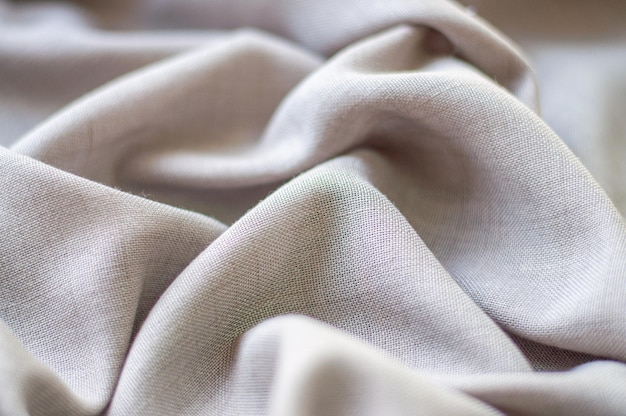Photo tissu en coton naturel fond tissu froissé libre