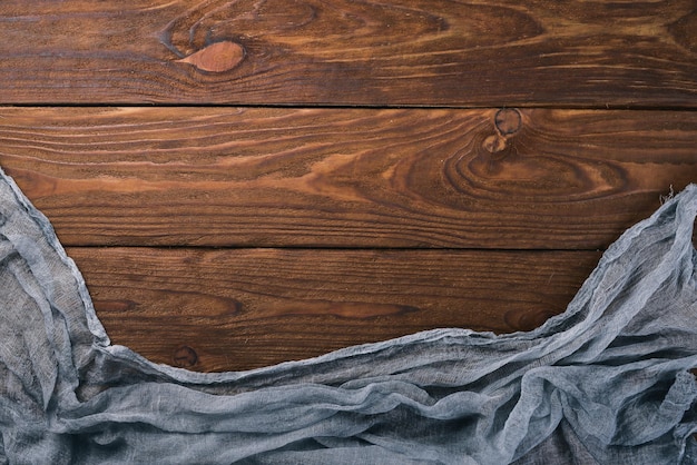 Tissu de doublure sur fond de bois Vue de dessus Espace libre pour votre texte