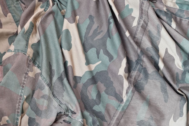 Photo tissu froissé camouflage