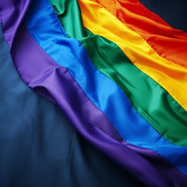 Un tissu en latex avec les couleurs du drapeau LGBTI