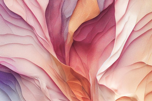 Tissu ondulant aux couleurs crémeuses avec une texture complexe Tissu en soie beige macro texture background