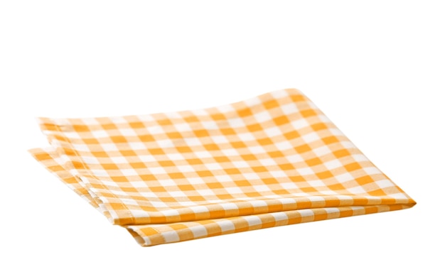 Photo tissu de pique-nique jaune isolé serviette à carreaux
