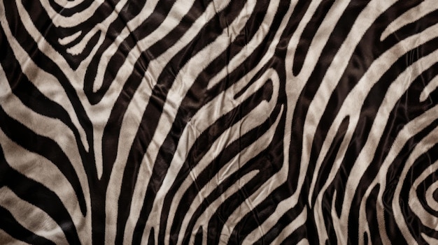Un tissu rayé noir et blanc avec un motif zébré.