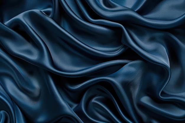 Tissu de satin de soie bleu marine de luxe pour des projets de design